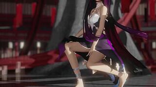 Layla Genshin Impact Hentai Wiggle Wiggle Sex and dance purple clothes color edit smixix