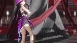 Layla Genshin Impact Hentai Wiggle Wiggle Sex and dance purple clothes color edit smixix