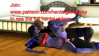 Harley quinn overwatch cosplay having sex with a man in hentai animation video
