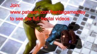 Exhibitionist lady hentai has sex with a green man with other people watching new gameplay