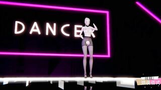 3D naked dance in stockings
