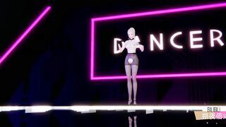 3D naked dance in stockings