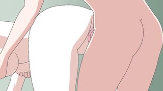 Хината и Наруто секс куноичи аниме хентай анимация кремпай большая грудь боруто