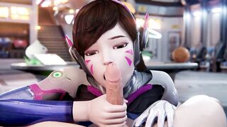 Overwatch - DVA Blowjob Swallowing Cum & Getting Creampied (Animation with Sound)