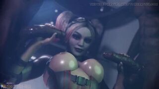DC - Harley Quinn Double Hadnjob & Cumshot (Animation with Sound)