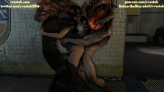 Jill Valentine in Big Trouble Hardcore 3D Animation