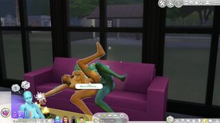 Sims 4: Fucking an Alien on Couch
