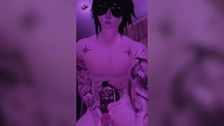 Kayden cums while masturbating solo in VR