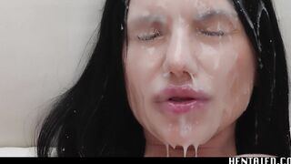 Real Life Hentai - Sasha Rose gets fucked creampied and covered in cum