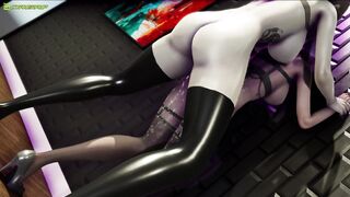 Futa creampied and covered in cum her secretary girl (3D porn animation)