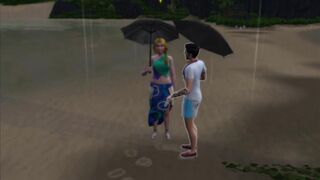 I caught up with a girl on the street and fucked right in the rain | Porno Game 3d