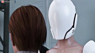 3D Robot Futa Fucked Her Boss With Huge Dick Until Creampie | MakimaOrders