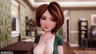 Hot MILF blowjob and creampie / 3D porn parody