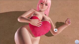 Dead or Alive Xtreme Venus Vacation Honoka Valentine's Day Heart Cushion Pose Nude Mod Fanservice Ap