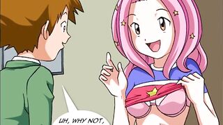 Digimon (Tai Mimi and Sora Adults Porn Parody) - Movie night at Tai's (Hard Sex) (Anime Hentai)