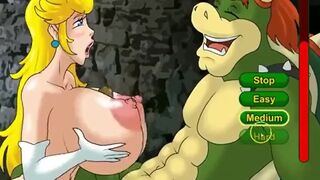 Mario Princess Peach Fucking the Bad Monster Huge Tits Pumping Cum