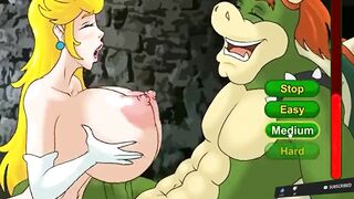 Mario Princess Peach Fucking the Bad Monster Huge Tits Pumping Cum