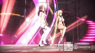 mmd r18 Kizuna AI & Mirai Akari Conqueror and Sex Party 3d hentai