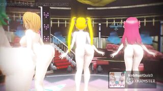 mmd R18 Mian, Riho, Amane, Nonono Ghost Dance BITCH HERO 3D HENTAI