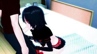Ryuko Matoi Giving Blowjob and getting Mouth Fucked.
