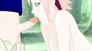 Naruto - Sakura Deep Throat Naruto, Sasuke, Kakashi and More!!!