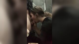 Hot Babe ​m​et​ at ​Me​tFuc​k Co​m Give Blowjob in Public Toilet