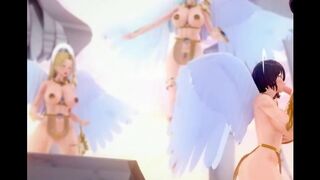 Crossing Lust Part 2 - Hentai Angel Kassandra and Ahri BLowjob!!