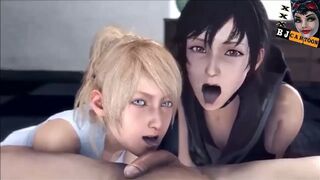 2 GIRLS BLOWJOB CUM SWALLOW 3some Finish Handjob Toon Blowjobs 3D POV Oralsex Anime Cum Mouth Hentai