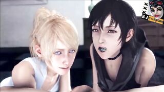 2 GIRLS BLOWJOB CUM SWALLOW 3some Finish Handjob Toon Blowjobs 3D POV Oralsex Anime Cum Mouth Hentai