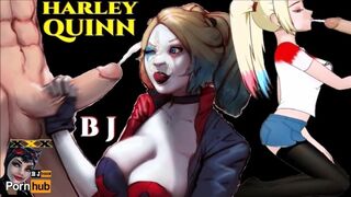 Harley Quinn BLOWJOB CUM SWALLOW Deepthroat Hentai Give Head Cum Blast DC Batman Suicide Squad Anime