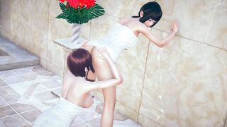Chinese Luxury Bathroom Lesbian Sex POV Pussy Lick