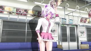 3D HENTAI Schoolgirl didn't Wear Panties on the Train (Part 1)