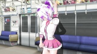 3D HENTAI Schoolgirl didn't Wear Panties on the Train (Part 1)