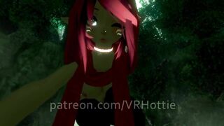 Red Riding Hood Face Rides you in Forest Waterfall Outdoor Nature Wet Pussy Scarf POV Lap Dance