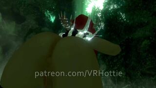 Red Riding Hood Face Rides you in Forest Waterfall Outdoor Nature Wet Pussy Scarf POV Lap Dance