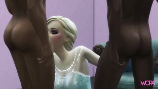 [TRAILER] Elsa Frozen doing interracial Gangbang