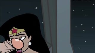Batman Pounding Wonder Woman's Both Holes and Cum on her face cartoon Porn