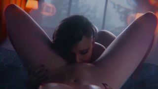 Two lesbians have sex - 3d animation erotica and soft porn
