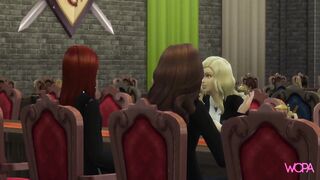 [TRAILER] Naughty girls rubbing each other. Lesbians at the dinner table at Hogwarts. Hermione, Ginny and Luna