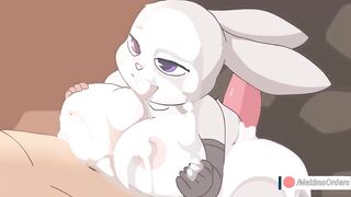 Judy Hopps Threesome Fucked by Huge Dick Until Creampie