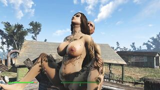 Tattooed Women in Fallout. Sex with kindling music | PC gameplay