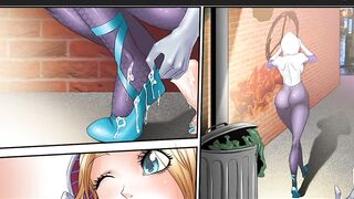 Adult Gwen Stacy's Amazing Footjob Parody Cartoon Comics, Spiderman Porn Comics