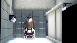 Attack On Titan Hentai - Sasha recorded while peeing