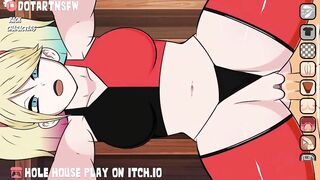[FUTA] Harley Quinn Creampied From Behind - Hole House