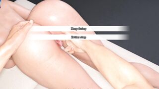 Massage step-aunt fingering orgasm pink pussy