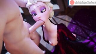 Elsa Sloppy Blowjob Huge Dick Until Cum