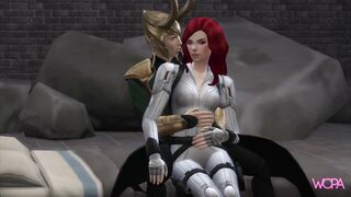 Black Widow having sex with Loki - Parody Animation