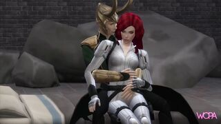 Black Widow having sex with Loki - Parody Animation