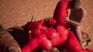 Demonic Female Monster Likes Anal - 3D Animation