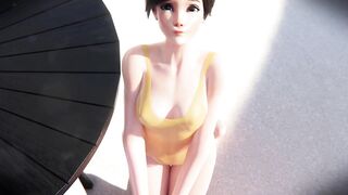 Overwatch - Widowmaker & Tracer Suck & Fuck Cock on Beach Day (Animation with Sound)